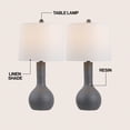 thumbnail image 3 of JONATHAN Y Katee 24.75" Modern Scandinavian Textured Resin/Metal Gourd LED Table Lamp, Gray (Set of 2), 3 of 5