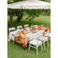 thumbnail image 3 of Outdoor Tablecloth with Umbrella Hole and Zipper, Fall Orange Pumpkins Rectangle Table Cloth 60x120 Inch Waterproof Tablecloth, Thanksgiving Floral Maple Leaf Retro Picnic Table Cover for Patio, 3 of 7