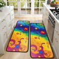 thumbnail image 4 of Kitchen Rugs Sets Of 2,Colorful Circular Pattern Anti Fatigue Kitchen Mat Rugs Non Slip Washable,Decorative Kitchen Floor Mats for Kitchen,Sink,Laundry,17"x47"+17"x47", 4 of 5