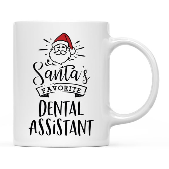 Koyal Wholesale Santa Claus Ceramic Coffee Mug, Santa's Favorite Dental Assistant