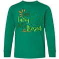 thumbnail image 3 of Inktastic St. Patrick's Day Not Lucky Just Blessed with Clover Long Sleeve Youth T-Shirt, 3 of 5