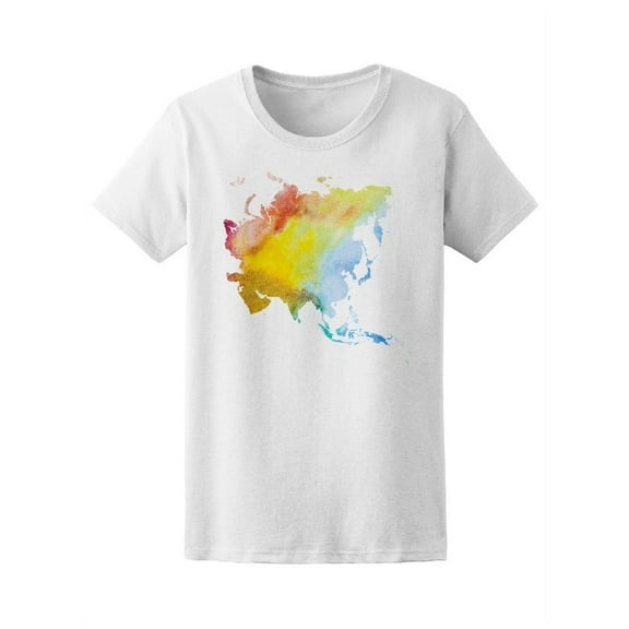 Watercolor Map Of Asia Tee Women's -Image by Shutterstock
