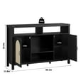 thumbnail image 7 of Senfot Wine Cabinate, Rattan Farmhouse Liquor Sideboard with Wine Racks,Boho Sideboard Buffet with Storage, Coffee Bar Shelves for Home Living Dining Room Entryway,Black, 7 of 7