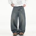 thumbnail image 2 of Mens Baggy Jeans Y2K Vintage Denim Pants Casual Loose Fit Hip Hop Trousers, 2 of 5