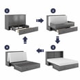 thumbnail image 5 of ZAFLY Murphy Bed Cabinet with USB Charging Station, Murphy Cube Cabinet Chest Bed with Drawer & Folding Mattress, Queen Size Bed for Living Room/Bedroom/Studio - Grey, 5 of 8