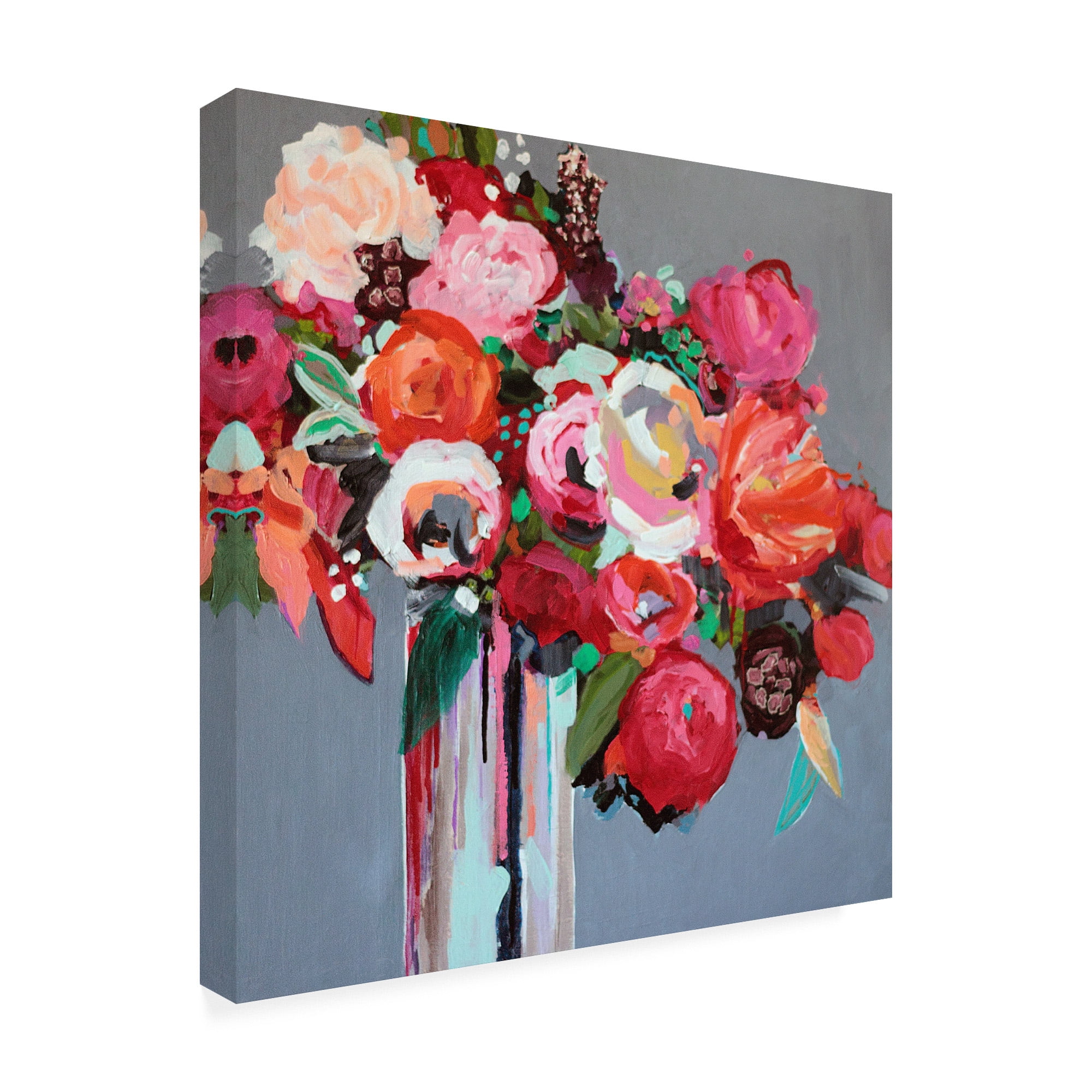 Trademark Fine Art 'Confetti Pink Floral' Canvas Art by Jacqueline Brewe