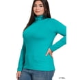 thumbnail image 2 of Zenana Women & Plus Microfiber Mock Turtleneck Long Sleeve Lightweight Tee Shirt Top, 2 of 5