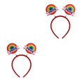 thumbnail image 4 of Guardurnaity Colorful Headband Photo Props Adultos Headwear Universal Headwear Maquillaje Fiesta Decoración de Halloween anillo de iris anillo arcoiris 2Conjunto, 4 of 6