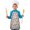 Fireman and Boot, variant on Fireman and Glove Black Pattern Teens Aprons, Adjustable Neck Strap, Toddler & Teens Aprons for Cooking & Baking, 19x23.6 Inches