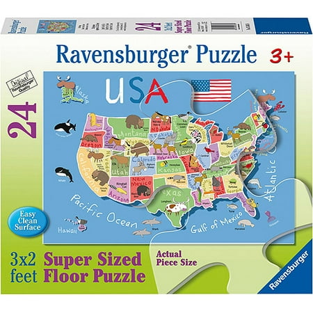 Ravensburger USA Map Floor Puzzle, 24 Pieces - Walmart.com