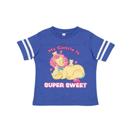 

Inktastic My Guncle Is Super Sweet Cotton Candy Lions with Pink Mane Gift Toddler Boy or Toddler Girl T-Shirt