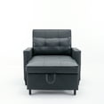 thumbnail image 6 of Convertible Sleeper Chair Sofa Bed - Adjustable Backrest, USB & Cup Holders, Premium Leather, with Pillows, Easy Assembly, 6 of 9