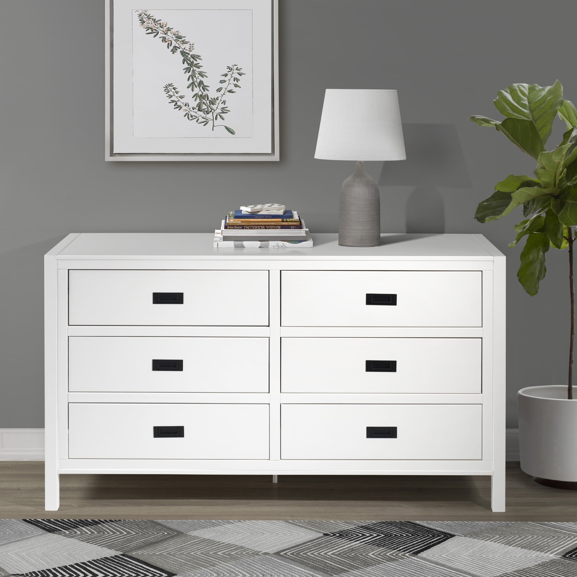 Annabelle Six Drawer Solid Wood White Dresser By Chateau Lyon