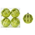 thumbnail image 2 of JeashCHAT 4 Pcs 10cm/3.94inch Striped Christmas Ball Ornaments Set Christmas Tree Decorations Shatterproof Hanging Ornaments for Xmas Holiday Party Decor, Green, 2 of 5