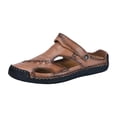 thumbnail image 2 of Fisherman Sandals for Men, Mens Leather Sandals, Athletic Sandals for Men, Mens Casual Walking Sandals Closed Toe Beach Shoes Sports Outdoor Sandals Summer Sandals for Hiking Trekking, Light Brown 8, 2 of 3