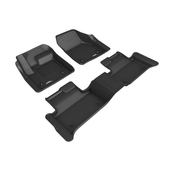3D MAXpider 2020-2024 Fits Land Rover Range Rover Evoque 1st Row 2nd Row Black Kagu Carbon Fiber Embossed Pattern Floor Mat L1LR02701509