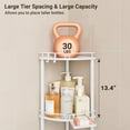 thumbnail image 6 of Corner Shower Caddy, 4-Tier Rustproof Stainless Steel Floor-Standing Organizer with Adjustable Feet, Soap Holder, and 2 Hooks, White, 6 of 18