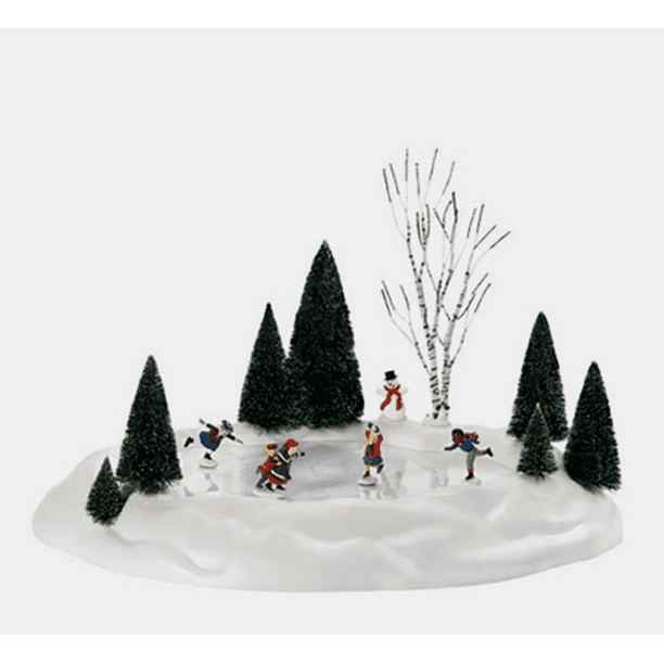 Christmas Village Ice Skating Pond Walmart 
