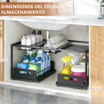 thumbnail image 4 of Bajo Fregadero de 2 Niveles, Estantería de Cocina Extensible de Dos Niveles, Organizador de Fregadero, Gabinete para Fregaderos, Armarios, Cocinas y Baños, 4 of 7