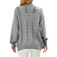 thumbnail image 4 of HUBERY Women Hollow Out Open Front Long Sleeve Ribbed Knit Solid Color Cardigan, 4 of 5