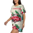 thumbnail image 2 of Bixox Women's Merry Christmas 1 Printed Pajama Set 2 Piece Lounge Set Top and Shorts Soft Pajamas, Shorts with Pockets, 2 of 7