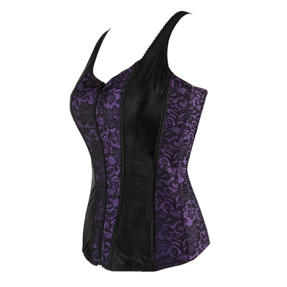 Steampunk Strap Party Bustiers Corset Top for Women Purple L