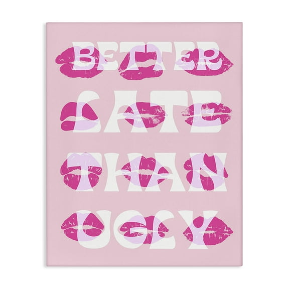 Stupell Industries Better Late Than Ugly Beauty & Fashion Painting Gallery Wrapped Canvas Art Print Wall Art, 16 x 20