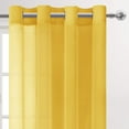 thumbnail image 3 of ZMLEVE Rideaux en Faux Lin Jaune - Rideaux à Illets pour Chambre Salon 52 x 84 Pouces de Long, Ensemble de 2, 3 of 7