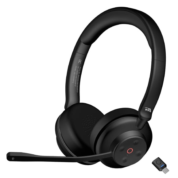 Auriculares inalámbricos profesionales Cyber Acoustics con cancelación de ruido por IA (HS-1500BT II): incluyen tecnología ANC y cancelación de ruido con IA para llamadas con sonido profesional y un a