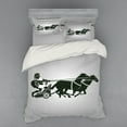 thumbnail image 2 of Ambesonne Retro Bedding Set 3 Pcs, Chariot Gladiator, Twin XL, Dimgrey Black, 2 of 3