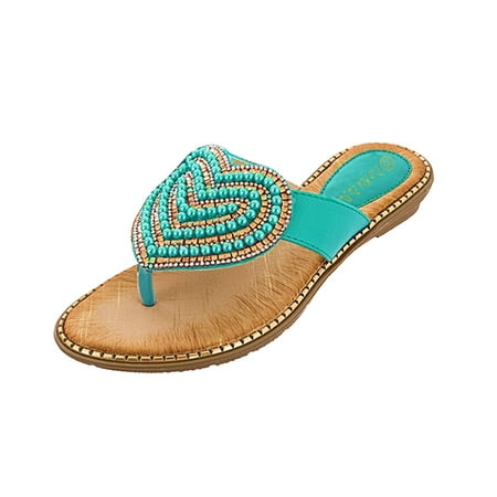 

TAIAOJING Women s Sandals Love Shoes Sandals Pearl Round Toe Rhinestone Pinch Sandals Zapatillas