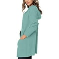 thumbnail image 5 of Fiaer Women'S Oversized Long Cardigan Sweaters With Hooded Pure Color Front Open Long Sleeve Casual Trendy Knit Tops With 2 Pockets Mint Green M, 5 of 8