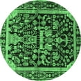 thumbnail image 1 of Ahgly Company Indoor Round Persian Emerald Green Traditional Area Rugs, 6' Round, 1 of 4