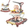 Activity Baby Walker with Removable Toy Tray,Music - Unisex，Pink