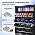 thumbnail image 2 of Tittla 24 Inch Beverage Refrigerator,Dual Zone Built in Wine Cooler Fridge ,27-Wine Bottles and 84-Cans, 2 of 12