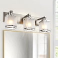 thumbnail image 2 of Modern 3-Lights Brushed Nickel Vanity Lights, Bathroom Light Fixture Over Mirror Wall Lighting Sconces with Frosted Glass Shades, E26 Bulb Base, 2 of 6