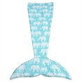 thumbnail image 2 of Elephant Parade Mermaid Shape Sherpa Throw Aqua Single 30x75, 2 of 2
