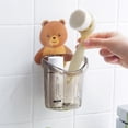 thumbnail image 4 of Adorable Bear Hug No Drill Wall Mounted Toothbrush Holder with Toothpaste Shelf Bathroom Organizer Drying Rack, 4 of 4