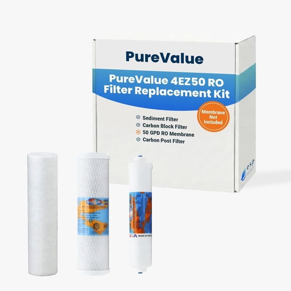 ESP Water Products PureValue 4EZ50 Compatible Filter Kit, Includes Carbon, Sediment & GAC Filters, Under-Sink Multi-Stage Replacement Set