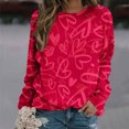 thumbnail image 2 of Womens Valentines Long Sleeve Shirts Casual Oversized Round Neck Printed Pullover Lightweight Tops Fall Clothes, 2 of 4