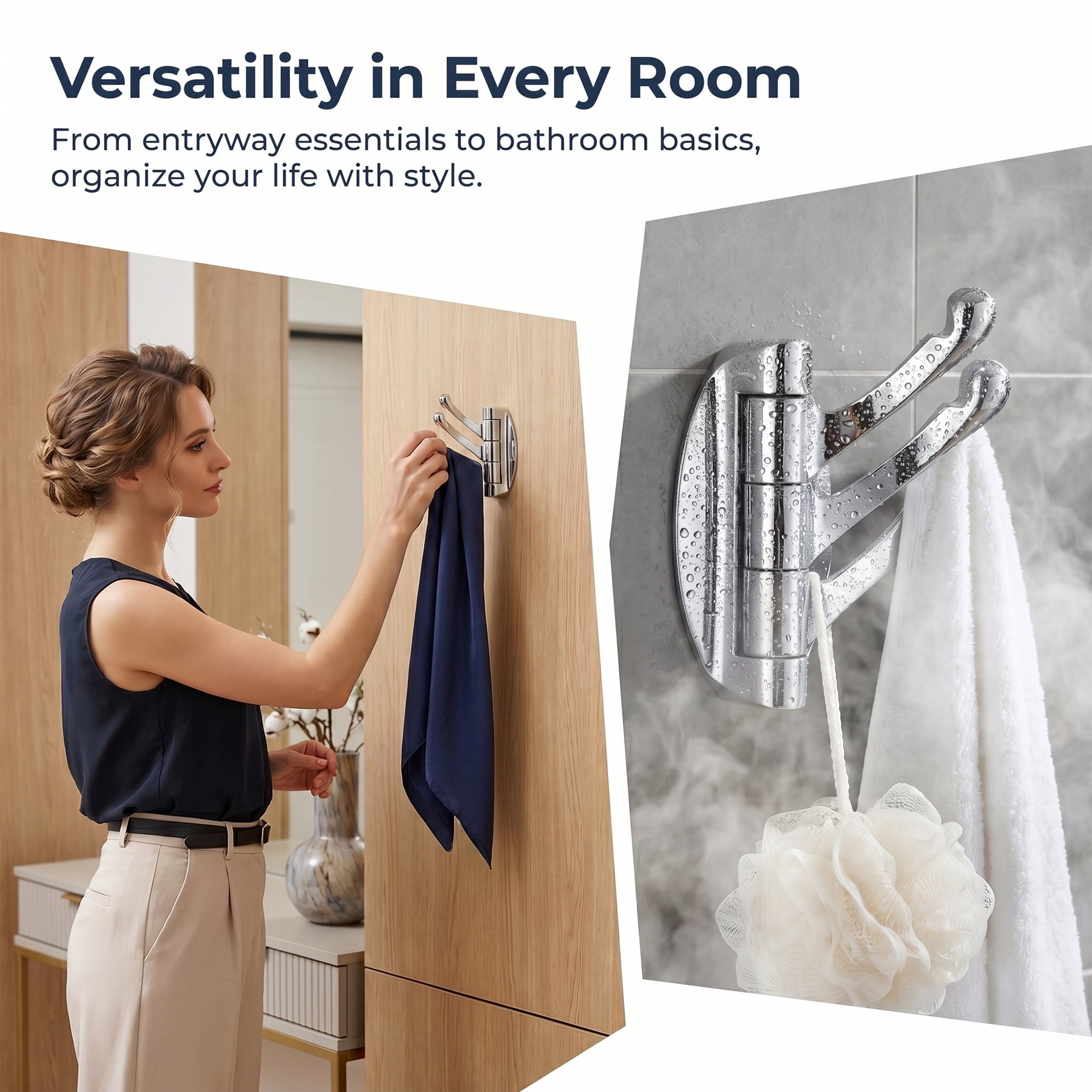 Unique Bargains 2Pcs Utility Hooks Metal Durable Hooks Silver