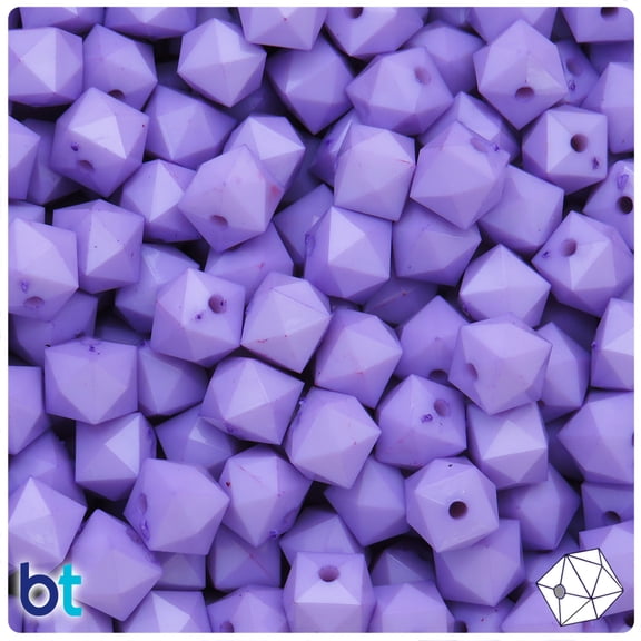 BeadTin Light Purple Opaque 10mm Faceted Cube Acrylic Beads (125pcs)