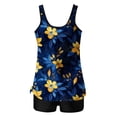thumbnail image 4 of Women's Tankini Swimsuit Scoop Neck Ruffled Cuff Loose Top with Boyshorts Loose Fit Lightweight Soft Stretch Beach Bathing Suit, 4 of 4