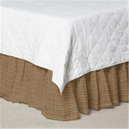 Patch Magic DRQW322A Brown Light Checks, Fabric Dust Ruffle Queen