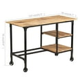 thumbnail image 4 of vidaXL Desk with Folding Stool Solid Mango Wood 115x50x76 cm, 4 of 5
