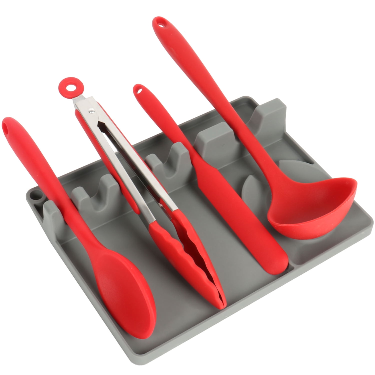 OLOEY Spoon Rest Kitchen Counter Silicone Spoon Holder Stove Top 2 in 1