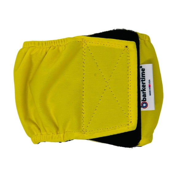 Barkertime Lemon Yellow Waterproof Washable Dog Belly Band Male Wrap - Made in USA
