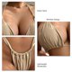 thumbnail image 5 of Traje de baño para mujer, 2 piezas, cuello halter, inalámbrico, color puro, traje de baño, traje de baño, bikini, café, XL, 5 of 6