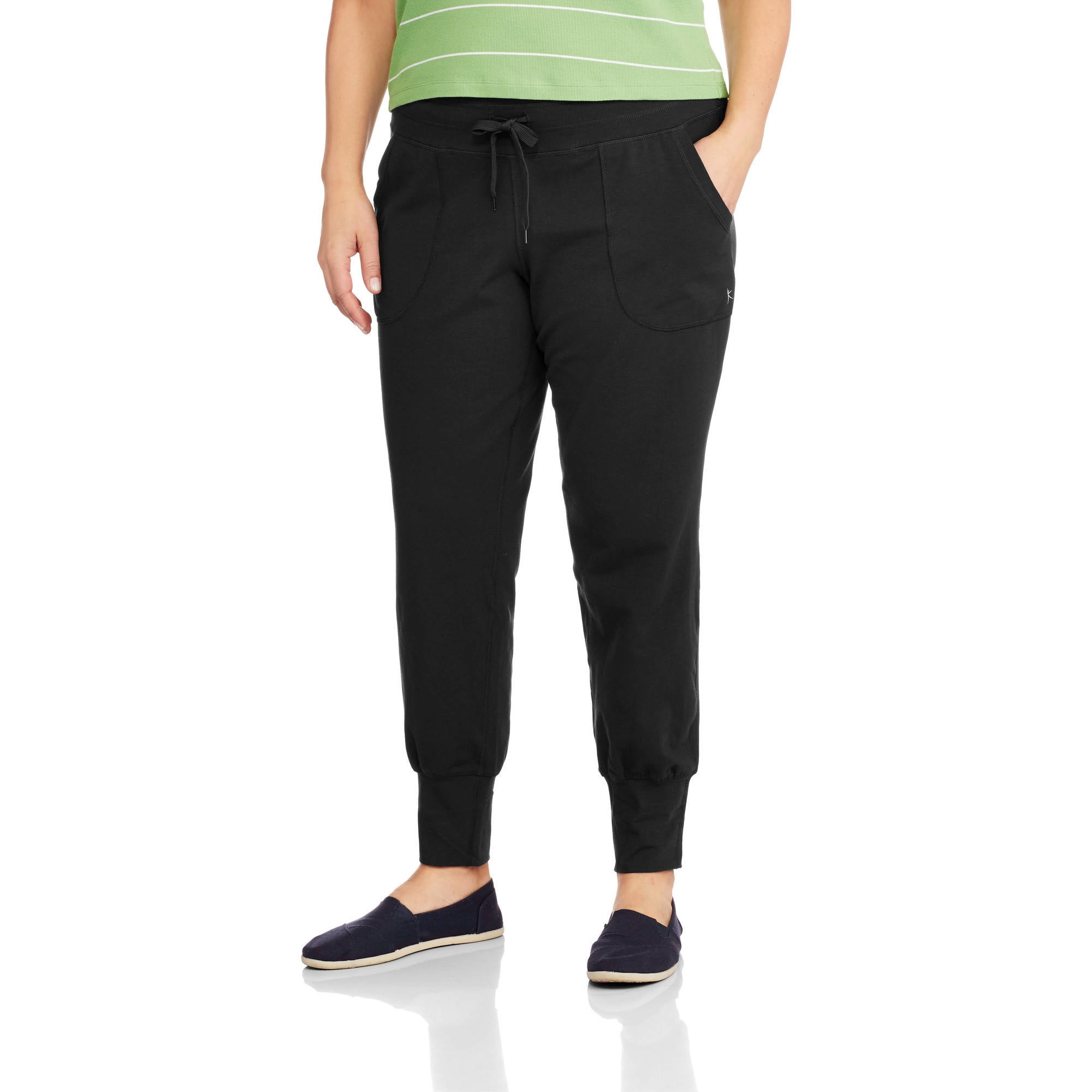 Yours Clothing Womens Plus Size Joggers with Elasticated Cuffs 