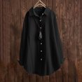 thumbnail image 3 of Aofany Oversized Shirts for Women Long Sleeve Button Down Lapel T Shirts Tops Trendy Womens Blouses, 3 of 3